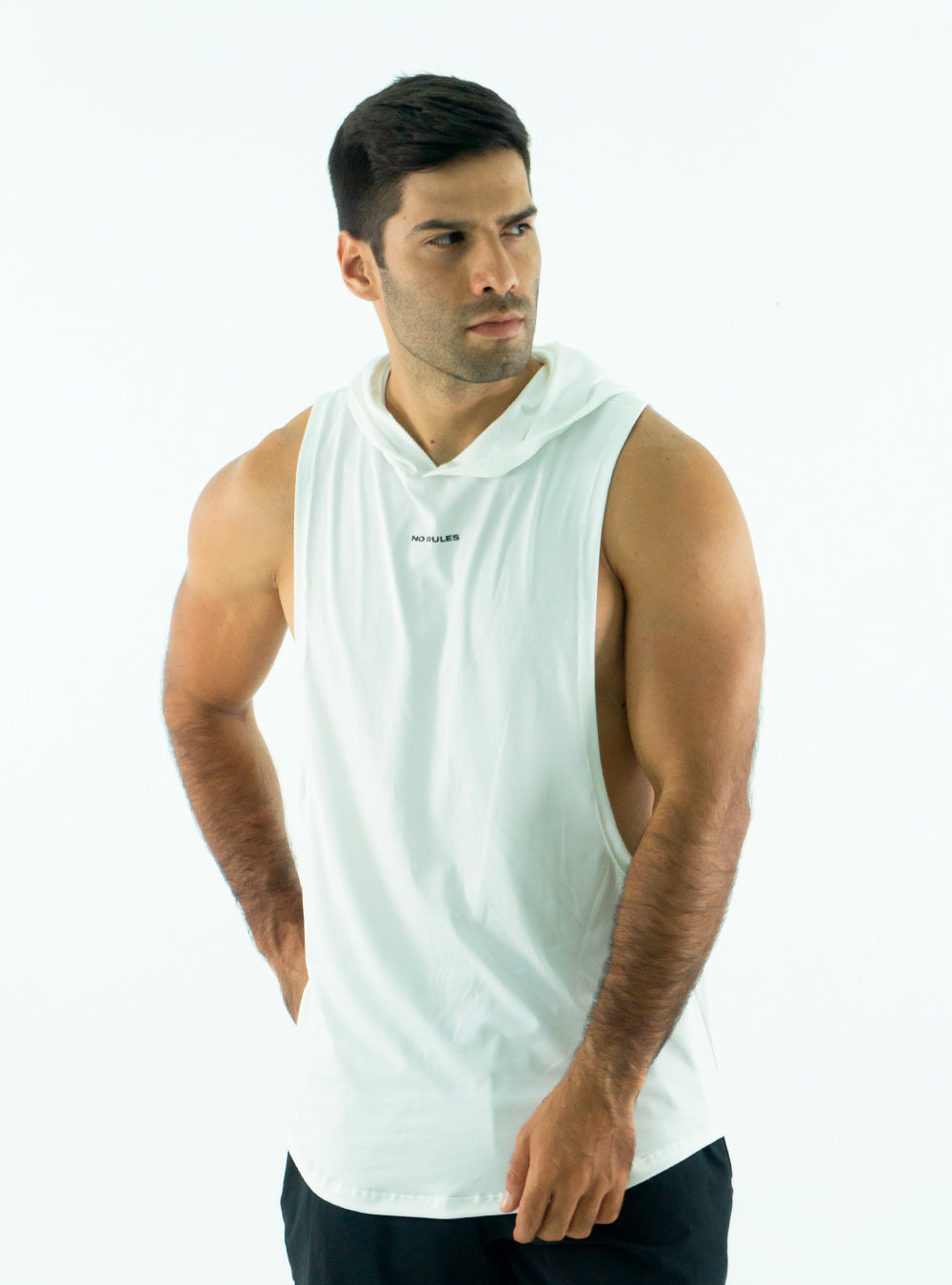 HOODIE MUSCLE WHITE TANK TOP