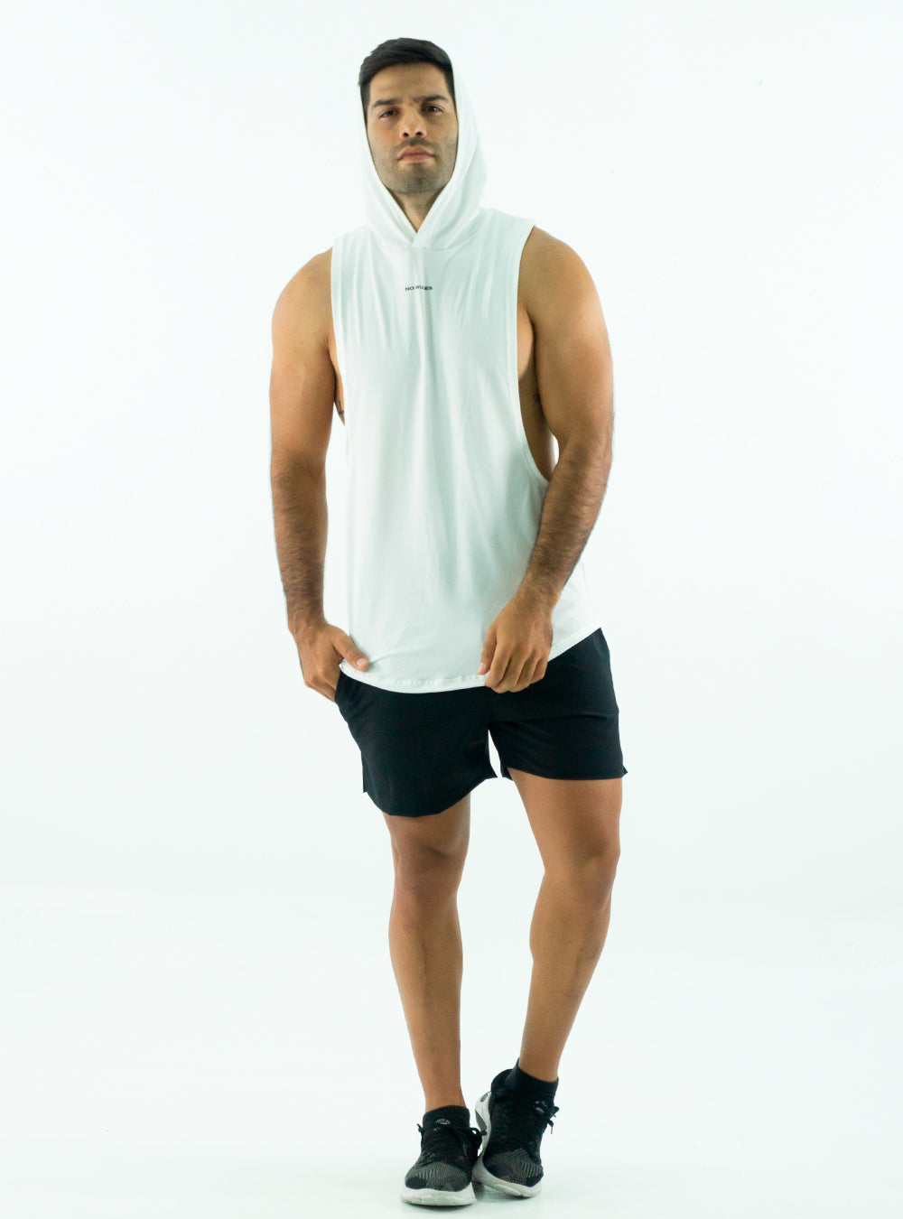HOODIE MUSCLE WHITE TANK TOP