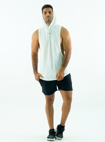 HOODIE MUSCLE WHITE TANK TOP