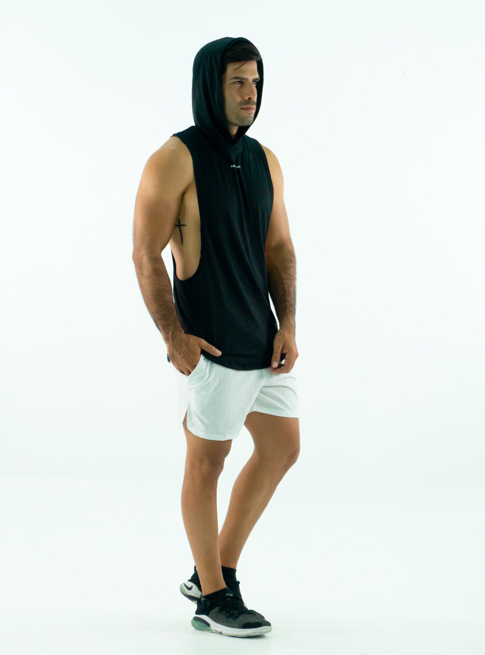 HOODIE MUSCLE BLACK TANK TOP