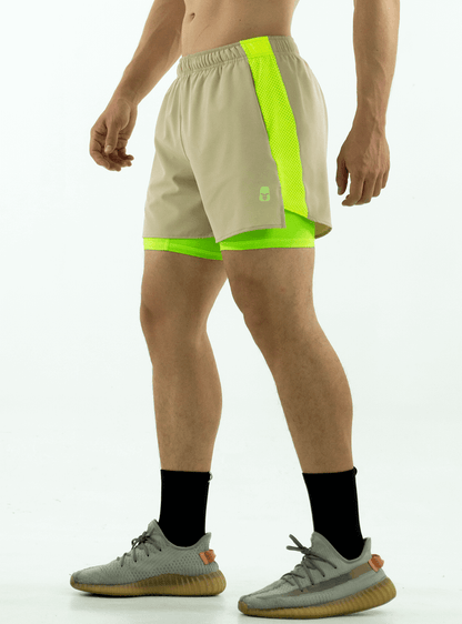 NEON GREEN RUNNING SHORTS